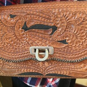 Vintage tooled leather purse